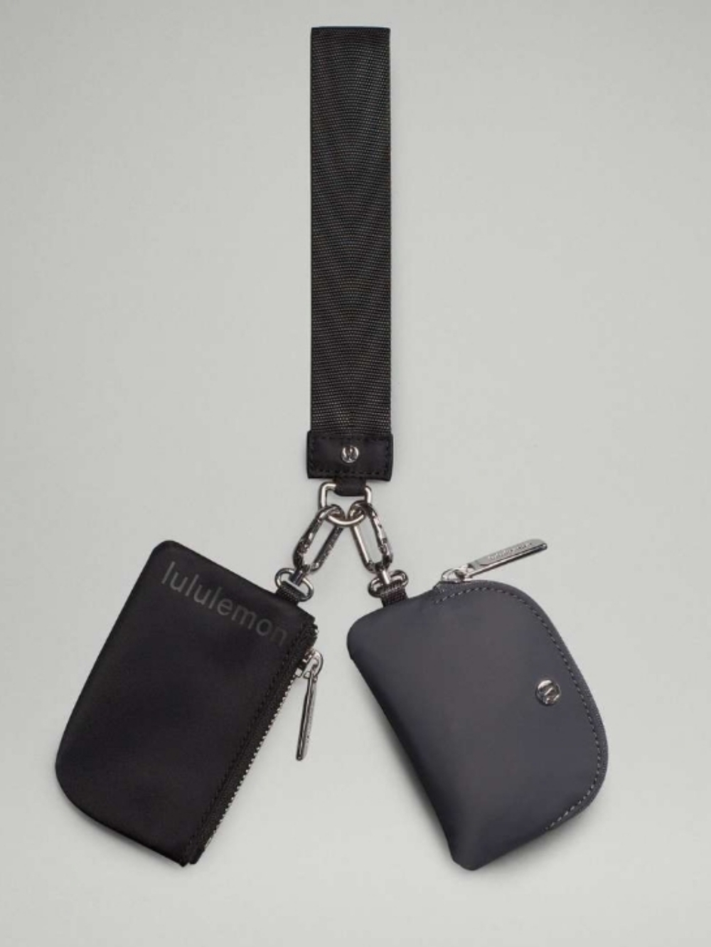 NWT Lululemon Dual Pouch Wristlet In Black / Traverse Grey